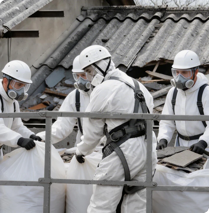 Demontowanie pokrycia dachowego zawierającego azbest