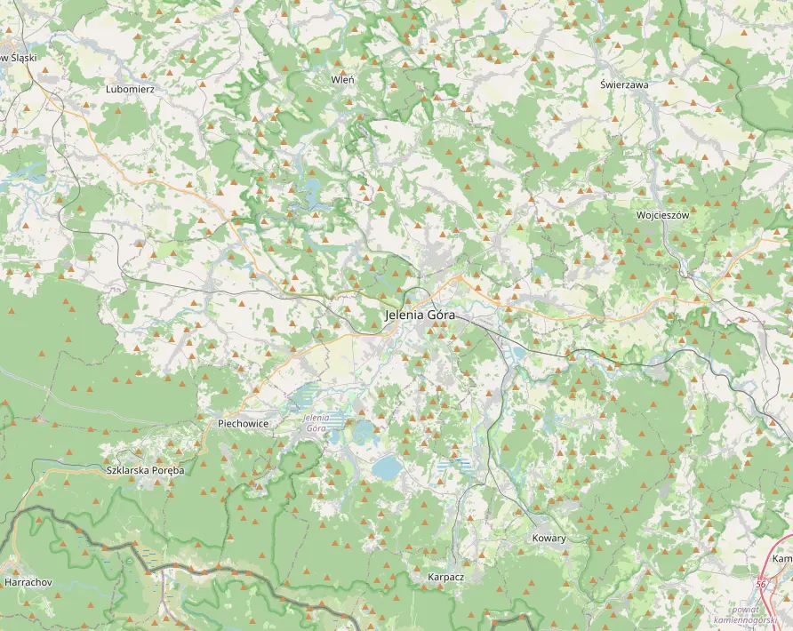 zasięg usuwania azbestu z oddziału Jelenia Góra