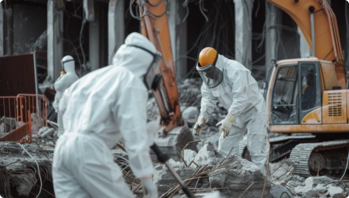 Rozbiórka budynku zawierającego materiały azbestowe lub eternit